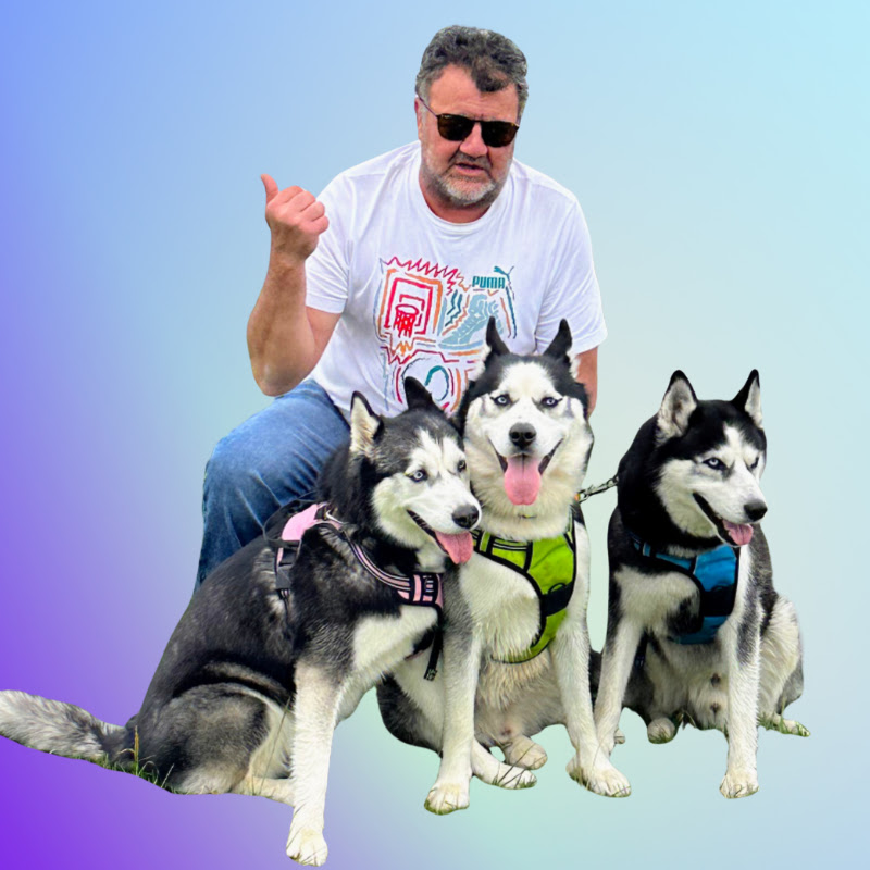 Bombón the husky & Max