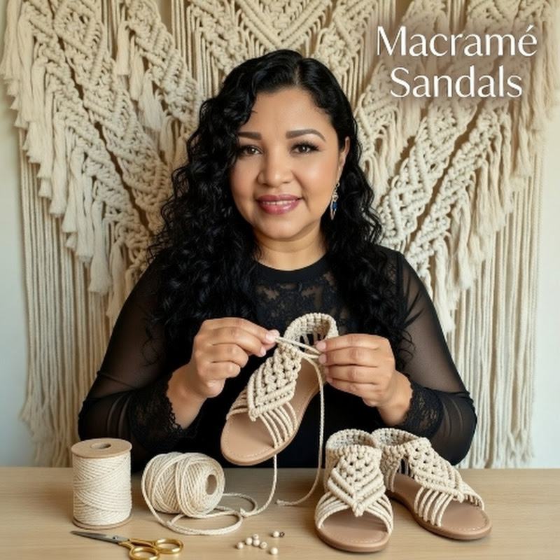 Sandalias Carol Gutiérrez , en macrame y crochet 
