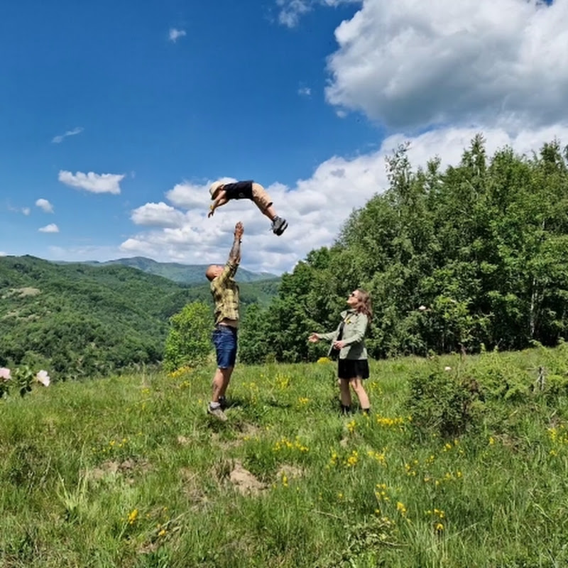 Young family in the wild