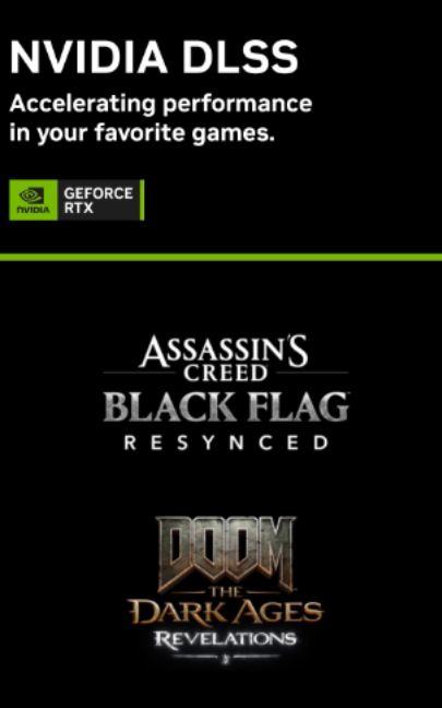 Noch mehr eurer Lieblingsgames boosten diese Woche mit DLSS ihre Performance: 🟢 Assassin’s Creed Black Flag Resynced 🟢 DOOM: The Dark Ages | Revelations 🟢 Gray Zone Warfare