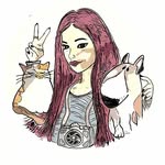 Kociara i jej zwierzaki: Pysia, 😺 Rysio 😼 Tosia 🐱 i Pumba 🐶