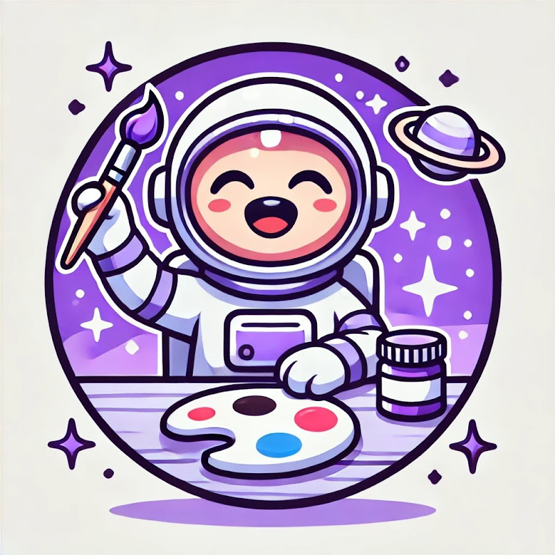 drawing with astronaut 