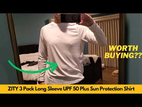 ZITY 3 Pack Long Sleeve UPF 50 Plus Sun Protection Crew Neck T-Shirt Hiking Rash Guard Review