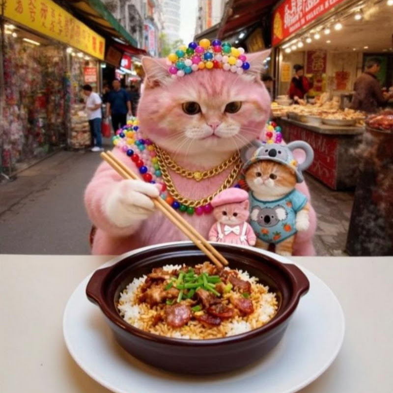 Cat Family's Daily Meal