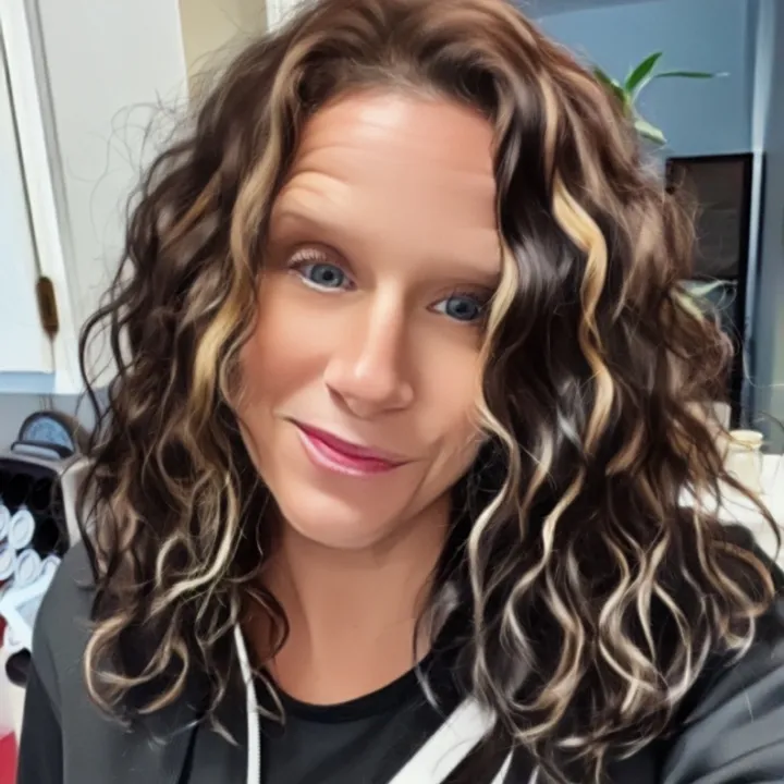 Blue eyed girl w/ crazy curlz
