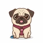 Elsie the binky pug