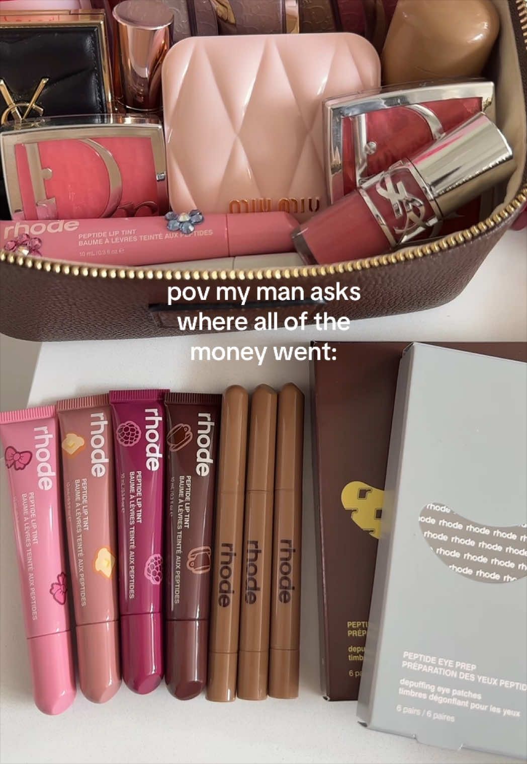 POV: my man asks where all the money went… 👀💸😂 But can you really have too much skincare & makeup? 💕✨ JOIN MY LIVE! 🎀🛍️  #SephoraFinds #tiktoklive #rhode #emijay #gisou 