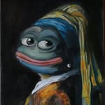 Pepe the Frog in oil on canvas