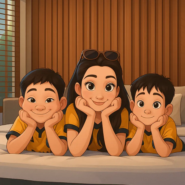 หม่ามี้วุ่นวายกับลูกชายสองคน